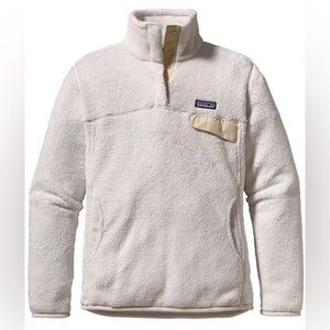 Patagonia Los Gatos Cozy Fleece Pullover Cream Snap Neck Women’s XL